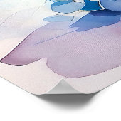 Blue Hydrangea Floral Art Poster (Ecke)