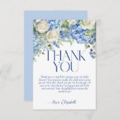 Blue Hydrangea Floral Baby Dusche Danke Karte (Vorne/Hinten)