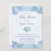 Blue Hydrangea Floral Baby Dusche Einladungen (Vorderseite)