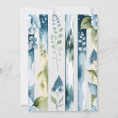 Blue Hydrangea Floral "Baby In Bloom" Shower Einladung (Rückseite)