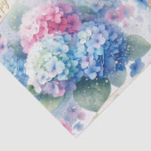 Blue Hydrangea Floral Birthday  Seidenpapier (Detail)
