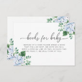 Blue Hydrangea Floral Book Request Insert Card (Vorne/Hinten)