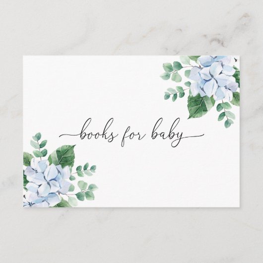 Blue Hydrangea Floral Book Request Insert Card (Rückseite)