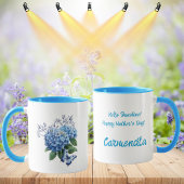 Blue Hydrangea Floral Bouquet Tasse
