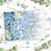 Blue Hydrangea Floral Brautparty Einladung