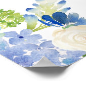 Blue Hydrangea Floral Brautparty Foto Stand Poster (Ecke)