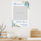 Blue Hydrangea Floral Brautparty Foto Stand Poster (Küche)