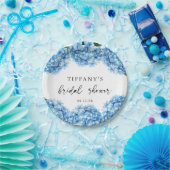 Blue Hydrangea Floral Brautparty Pappteller (Party)