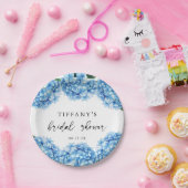 Blue Hydrangea Floral Brautparty Pappteller (Party)