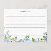 Blue Hydrangea Floral Brautparty Rezept Card Postkarte (Rückseite)