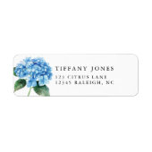 Blue Hydrangea Floral Brautparty Rücksendeadresse (Vorne)