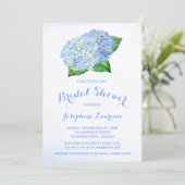Blue Hydrangea Floral Bridal Dusche Einladungen (Stehend Vorderseite)