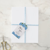Blue Hydrangea Floral Bridal Dusche Vielen Dank Geschenkanhänger (Mit Garn)