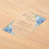 Blue Hydrangea Floral Bridal Shower Acryleinladungen (Ablage )