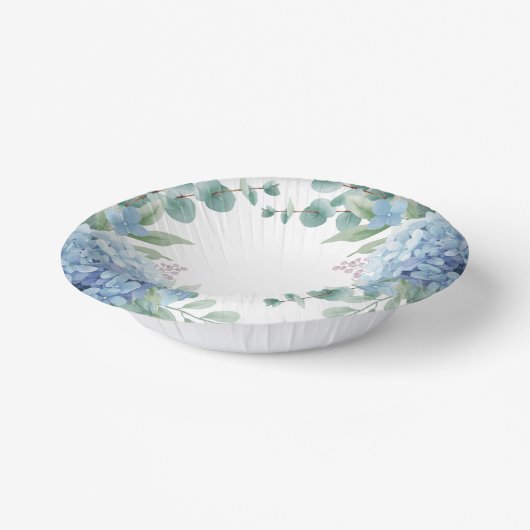 Blue Hydrangea Floral Bridal Shower Pappteller (Gewinkelt)