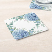 Blue Hydrangea Floral Bridal Shower Rechteckiger Pappuntersetzer (angewinkelt)