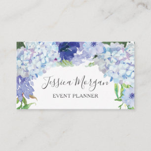 Blue Hydrangea Floral Business Cards Visitenkarte
