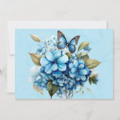 Blue Hydrangea Floral Butterfly Dankeschön Karten (Rückseite)