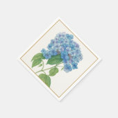 Blue Hydrangea Floral Cocktail Napkin | Elegant Serviette (Ecke)
