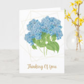 Blue Hydrangea Floral | Custom Thinking of You Car Karte (Gelbe Blume)