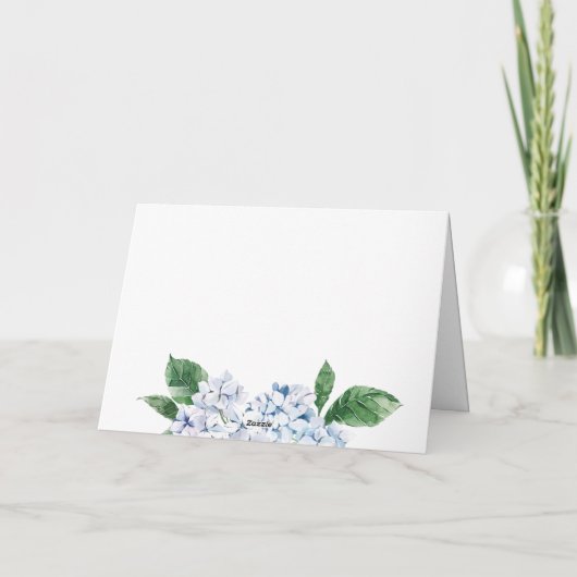 Blue Hydrangea floral Danke-Card Einladung (Rückseite)