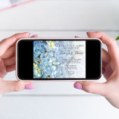 Blue Hydrangea Floral Engagement Party Einladung