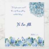 Blue Hydrangea Floral Funny Quote Wedding Weinetikett (Einzelnes Label)