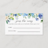 Blue Hydrangea Floral Guess wie viele Begleitkarte (Vorderseite)