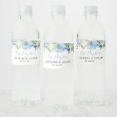 Blue Hydrangea Floral Hochzeitwasser Flasche Etike Wasserflaschenetikett (Flaschen)