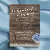 Blue Hydrangea Floral Jar Rustic Probe Dinner Einladung