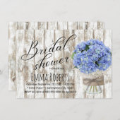 Blue Hydrangea Floral Jar Rustikales Brautparty Einladung (Vorne/Hinten)