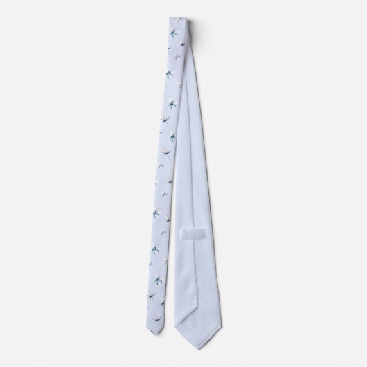 Blue Hydrangea Floral Krawatte (Rückseite)