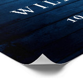 Blue Hydrangea Floral Lantern Holz Begrüßung Hochz Poster (Ecke)