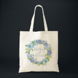 Blue Hydrangea Floral | Matron of Honor Tote Bag Tragetasche<br><div class="desc">Blue Hydrangea Floral | Matron of Honor Tote Bag Geschenk | Blaue Aquarellfarben-Blume</div>