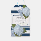 Blue Hydrangea Floral Moderne Elegante Marine gest Geschenkanhänger (Rückseite)