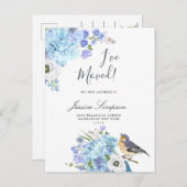 Blue Hydrangea Floral Moving Announcement Cards Ankündigungspostkarte (Vorne/Hinten)