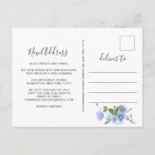 Blue Hydrangea Floral Moving Announcement Cards Ankündigungspostkarte (Rückseite)
