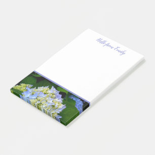 Blue Hydrangea Floral Personalisiert Post-it Klebezettel