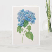 Blue Hydrangea Floral | Printable Greetin Karte (Vorderseite)