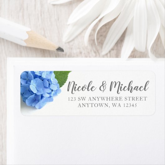 Blue Hydrangea Floral Rücksendeadresse (Insitu)