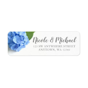 Blue Hydrangea Floral Rücksendeadresse
