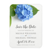 Blue Hydrangea Floral Save the Date Magnet (Vertikal)