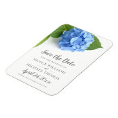 Blue Hydrangea Floral Save the Date Magnet (Linke Seite)