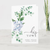 Blue Hydrangea Floral Seine Vows Hochzeitskarte Karte (Vorderseite)