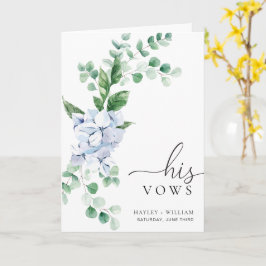 Blue Hydrangea Floral Seine Vows Hochzeitskarte Karte