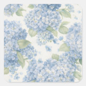 Blue Hydrangea Floral Sticker • Coastal Gift (Vorderseite)
