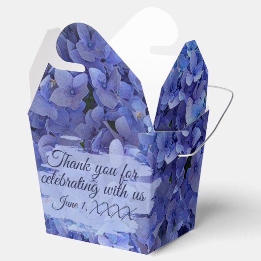 Blue Hydrangea Floral Takeout Geschenkschachtel (Geöffnet)