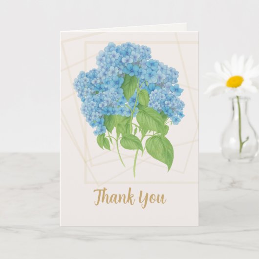Blue Hydrangea Floral | Thank You  Karte (Kleine Pflanze)