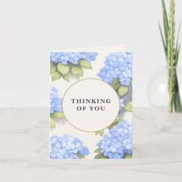 Blue Hydrangea Floral - Thinking Of You  Karte