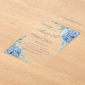 Blue Hydrangea Floral Wedding  Acryleinladungen (Ablage )